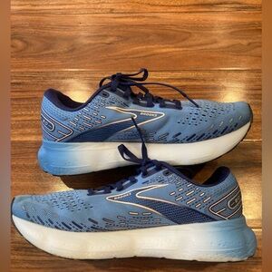 Brooks Women's Glycerin 20 Neutral Running Sneaker Blue Peach White Size 10 B